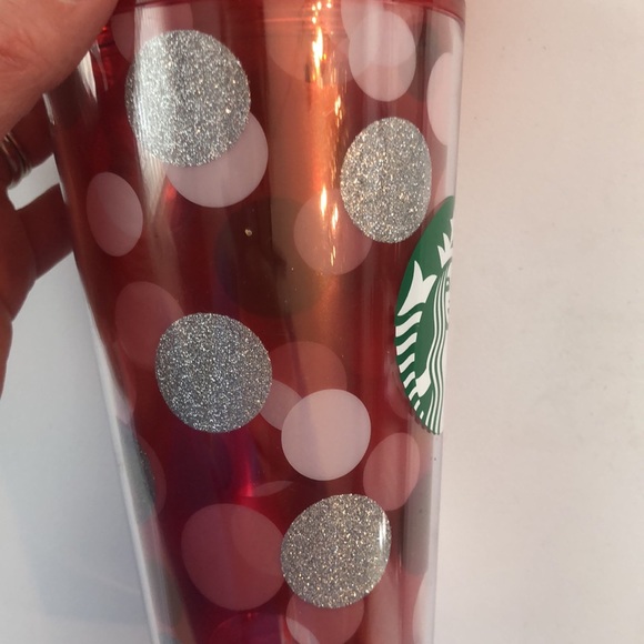 Starbucks Be Mine Valentine Cold Cup Tumbler Red Pink Polkadots - Picture 5 of 5